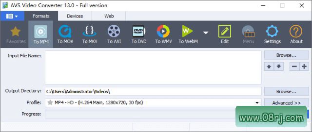 AVS Video Software 视频处理套件界面