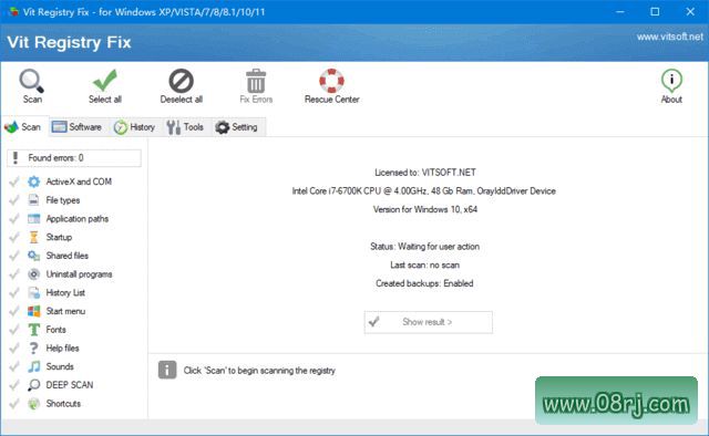 Vit Registry Fix(注册表修复优化工具) v14.9.2 便携版