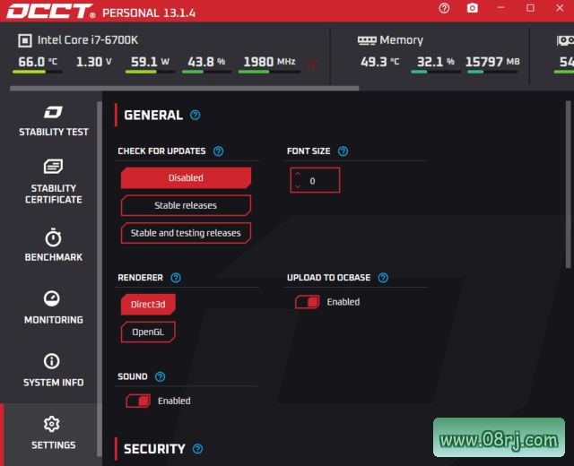 OCCT电脑硬件测试(烤鸡测试软件) v13.1.4.99 便携版