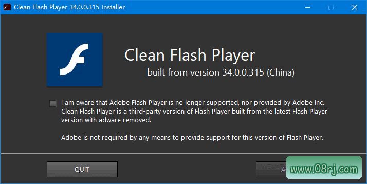 CleanFlashPlayer(第三方去广告Flash) v34.0.0.315 纯净版