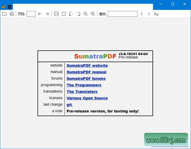 SumatraPDF(PDF阅读器) v3.5.2 / 3.6.16341 pre-lease 中文绿色版