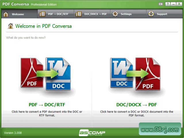 ASCOMP PDF Conversa(PDF转换工具) Pro v3.008 便携版